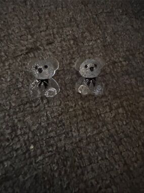 Source Unknown Silver Teddy Bear Stud Earrings
